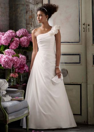 A-line Taffeta Gown with One Shoulder ...